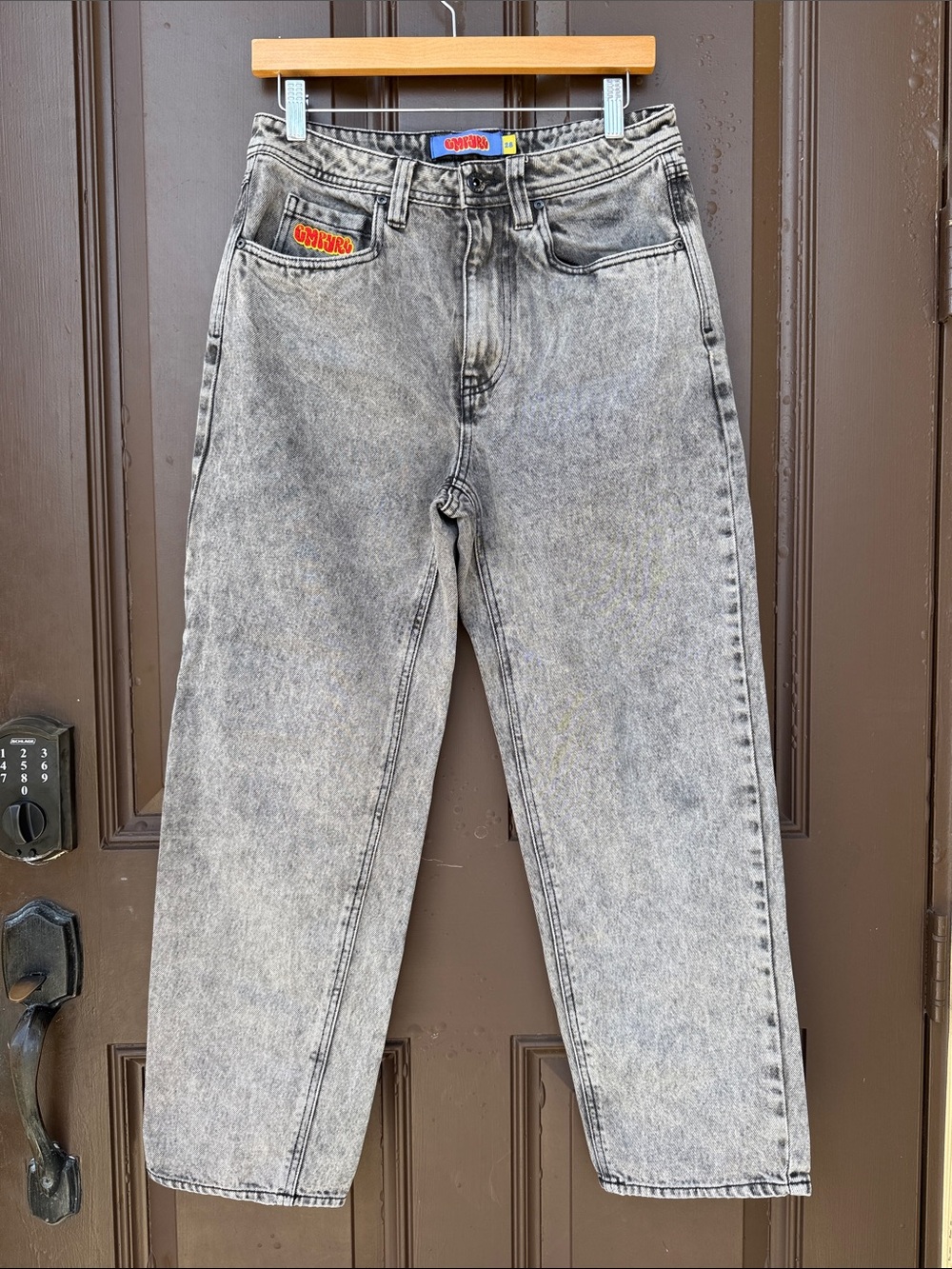 Empyre Men's Relaxed Acid Wash Gray Jeans